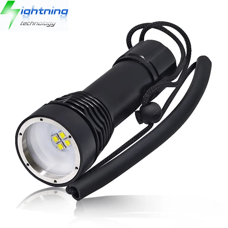 26650 Rechargeable 5 Modes Underwater Waterproof Ip68 4 Cree Xm L2 Led