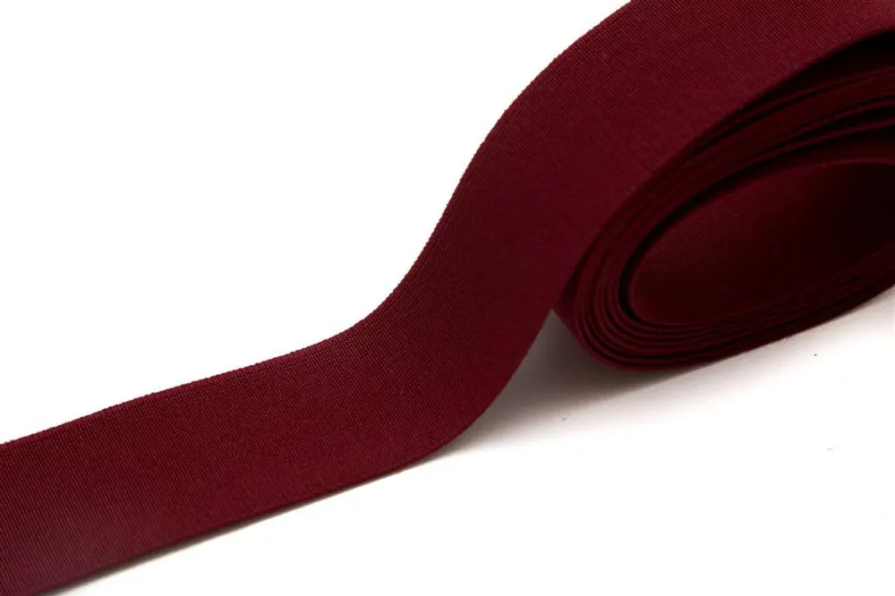 Dark Red Stretch Elastic Band 2.5cm Inch Width. Top Quality Dark Red