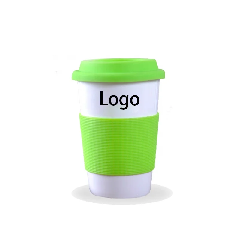 

Custom Logo 12 oz Blank white sublimate Ceramic Coffee Travel Mug With Silicone Sleeve And Lid, N/a