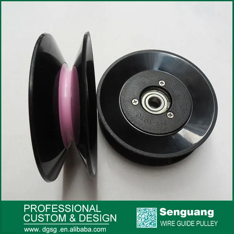 Nylon Flanged Guide Plastic Pulley With Ceramic Ring,Winding Machine