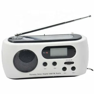 Solar & Hand Crank AM FM Radio LED Flashlight Phone Charger
