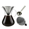 Pour Over Coffee Maker Set, Pour Over Kit with Glass Carafe Reusable Dripper Filter & Coffee Scoop 3 Cup Coffee Brewer