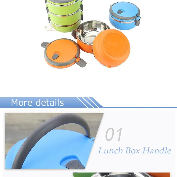 High quality food grade lunch box stainless steel lunch box with 3 compartment bento lunch box