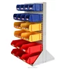 vertal louvered panel rack for hanging storage bin system
