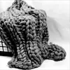cheap price High Quality Good Supplier Dark Grey chunky bulky knitted yarn blanket for sale