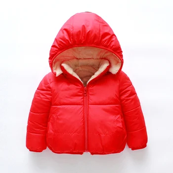 Winter Autumn Children Kids Polyester Long Sleeve Zip Red Plush Jacket ...
