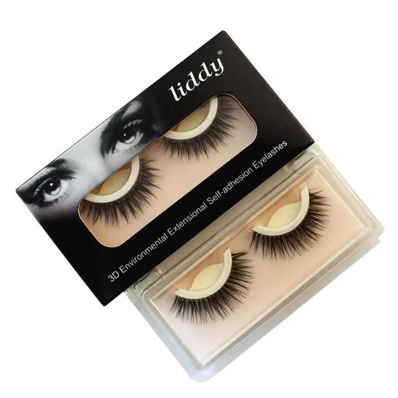 

LIDDY New 1Pair false eyelashes Natural Long Thick Soft Self-Adhesive False Eyelashes Handmade false eyelashes extension