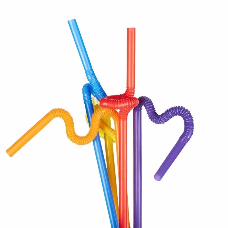 Disposable Drinking Plastic Straws,Long Flexible Drinking Straws,Multi
