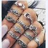 >>>New 11pcs/Set Vintage Punk Ring Antique Moon Leaf Flower Carved Mid Finger Rings For Women Bohemian Knuckle Ring Set