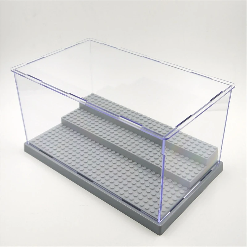 3 Steps Display Case Box Dustproof Showcase Lego Blocks Acrylic Plastic