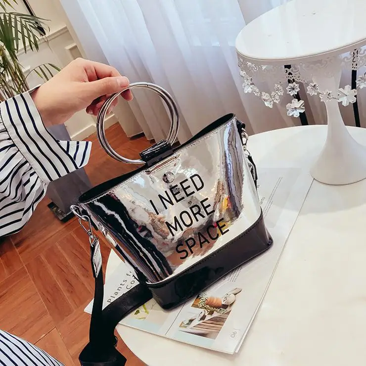 X64583A Shiny Solid 2018 New Ladies Pu Handbags For Summer