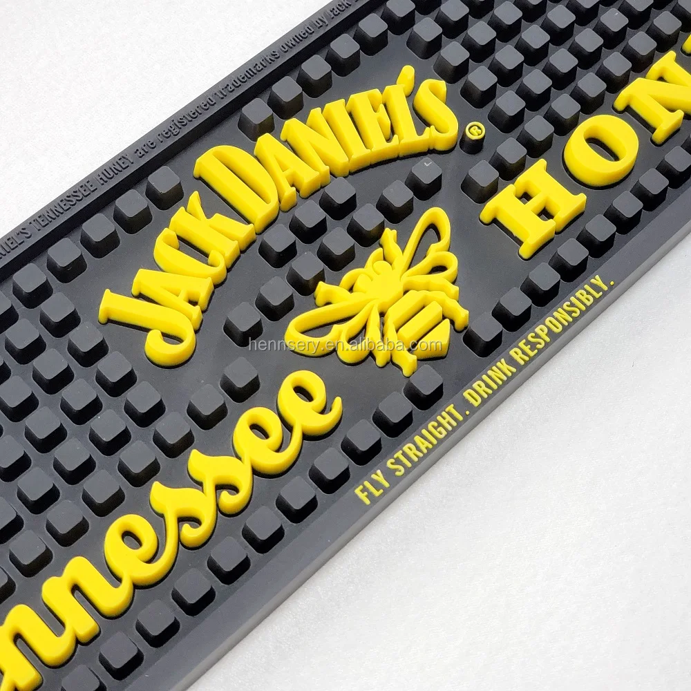 Anti Slip Custom Silicone Rubber Liquor Mat For Bar