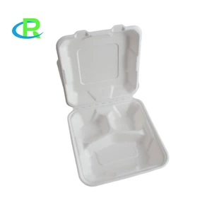 Image of Biodegradable disposable environmental protected tableware sugarcane food box