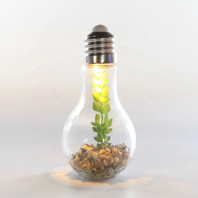 Warm White Battery Green Plant Glass Bulb Shaped Mason Jar LED String Fairy Lights
