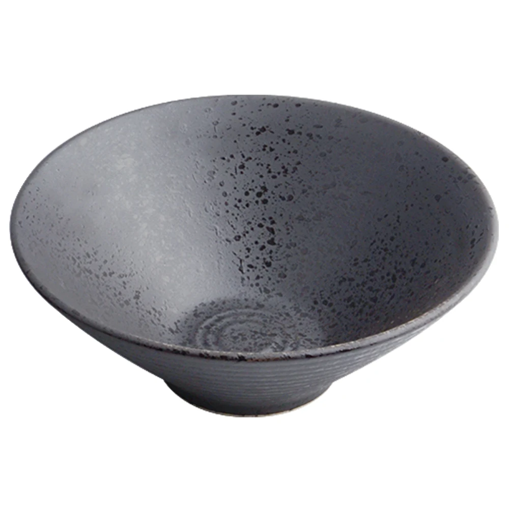 

RZS01 Wave Outside Porcelain Bowl  Black Wide Open Ceramic Bowl Wholesale