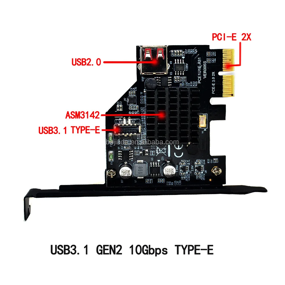Usb 3.1 Typee To Pcie Pcie 3.0 2x Expansion Riser Card For Desktop