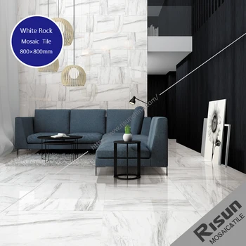 Glossy Plain White Marble Carrara Porcelain Glazed Non Slip