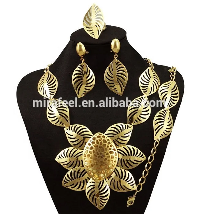 

beautiful sexy girl african gold jewelry set wholesale CJ544 18K