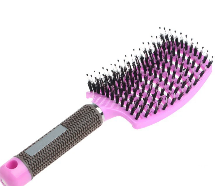 

Wide tooth hair pig bristle massage comb curved ribs comb large curved comb