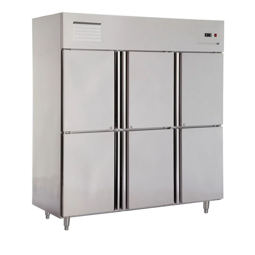 Double Temperature 6 Door Restaurant Refrigerator Commercial Kitchen Freezer Buy 6 Pintu Komersial Kulkas Komersial Upright Freezer