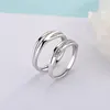 925 sterling silver channel pave minimalism couple lover Rings for men and women