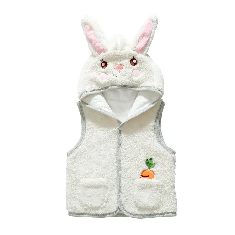 

Hot sale cartoon children sleeveless hooded baby waistcoat