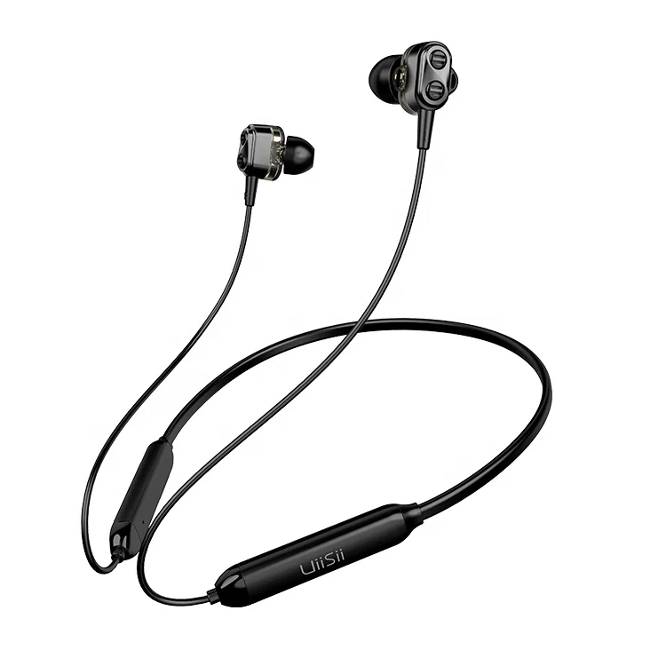 

Uiisii BN90J Dual Driver Wireless Bluetooth Sport Earphones Headphones with Remote, Black;white