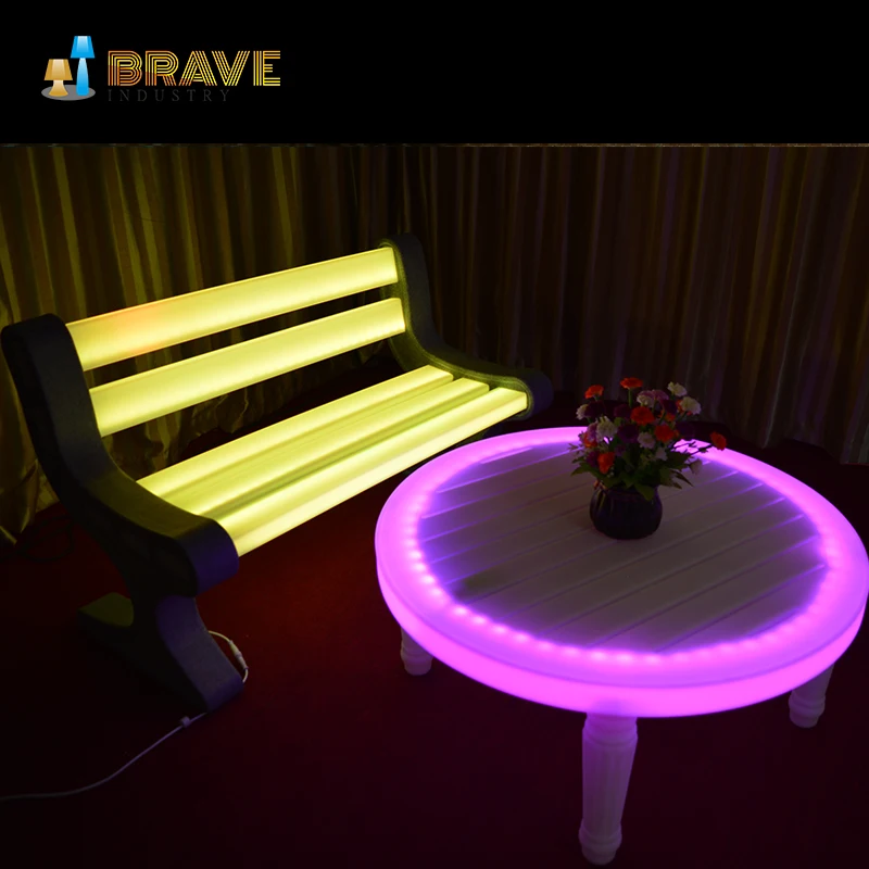 2019 New Modern Outdoor Garden Plastic Led Furniture Led Lighting Table Buy Modern Outdoor