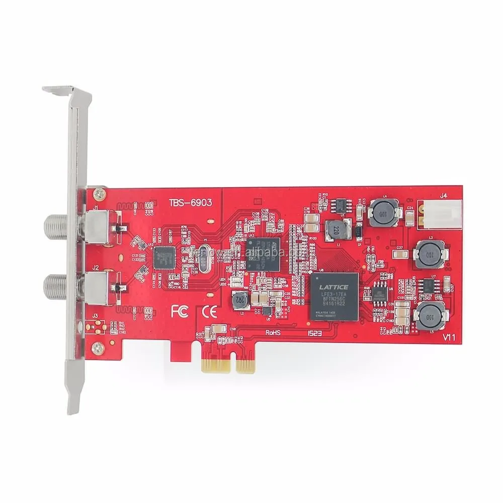 

TBS6903 DVB-S2 Dual TV Tuner PCIe Card With Gecen GD-41C 4 x 1 Satellite DiSEqC Switch for FTA DVB-S2 Receivers