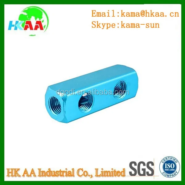 Aluminum Air Compressor Manifold Block 3 Way Manifold For Air