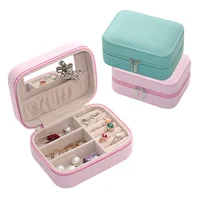 

BMD PU17001-N1901 Colorful PU jewellery storage trinket box Mother's day gift Small zipper travel jewelry box