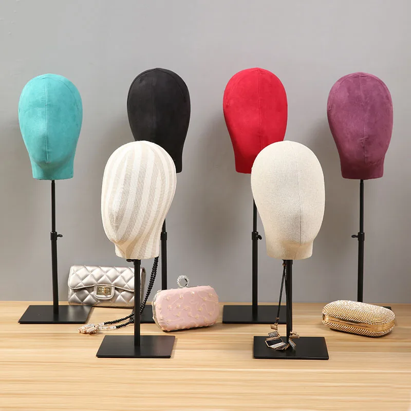 

XINJI Metal Base Cloth Wrapped Fabric Mannequin Heads Model Head For Hat, N/a