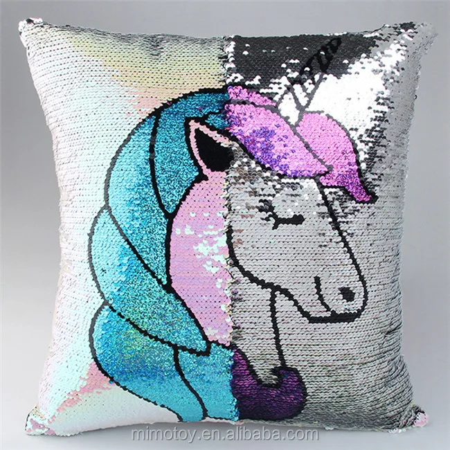 flamingo sequin pillow