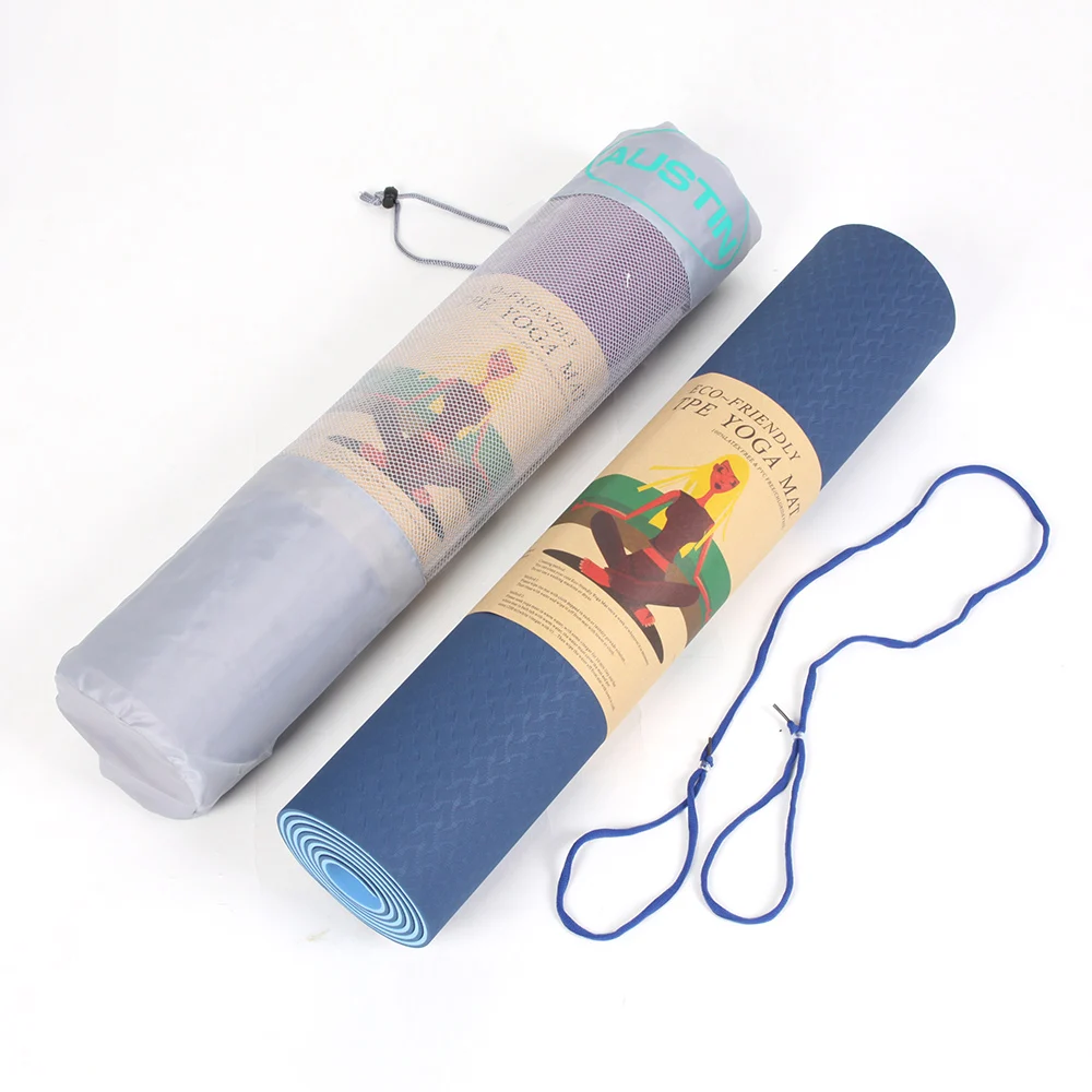 

Blue color Eco Friendly Non Slip TPE Yoga Mat for Exercise, Customized