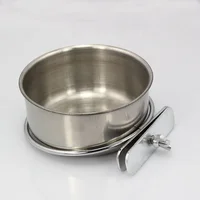 

Stainless steel coop cup feeding parrot cage hanging pet water bowl