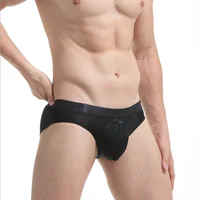

Personality Lip Print Breathable Briefs Men Ice Silk Underwear