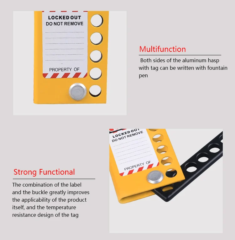 BOSHI Hot Sale Products Aluminum Alloy Material Lockout Hasp For 6 Padlocks