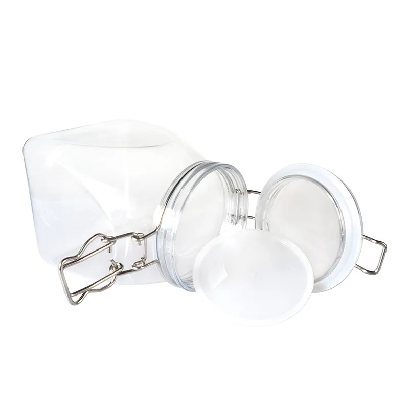 4oz Cosmetic Clear Pet Material Clear Round Plastic Wire Bale Hermetic