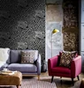 High End Distinctive Wild Leopard Print Living Room Flock Wallpaper