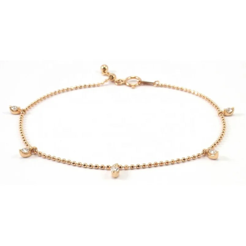 

Delicate rose gold jewelry fancy bead chain bracelet design for girls