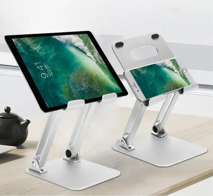 Adjustable foldable aluminum tablet stand tablet mount for iPad