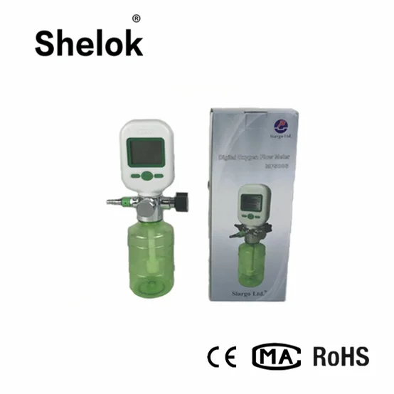 Medical oxygen inhaler flow meter with humidifier