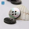 2018 18L 4 Holes Black M.O.P. Flat Surface Natural Shirt Fancy Shell Buttons