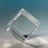 standing corner cut 3D cube block crystal awards blank for laser engraving