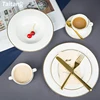 Carved bone decal decor porcelain dinnerware set
