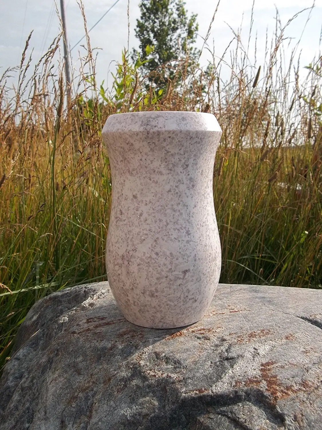 Buy White Pearl Flower Vase Granite Monument Headstone Gravestone