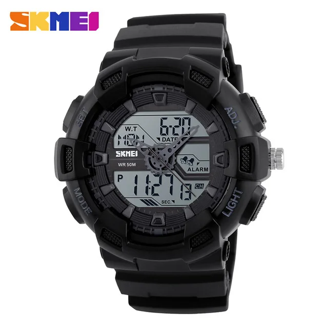 

SKMEI 1189 Sports Watch For Men Outdoor Quartz Digital LED Luminous Display Casual Multi-function Waterproof Watches, As picture