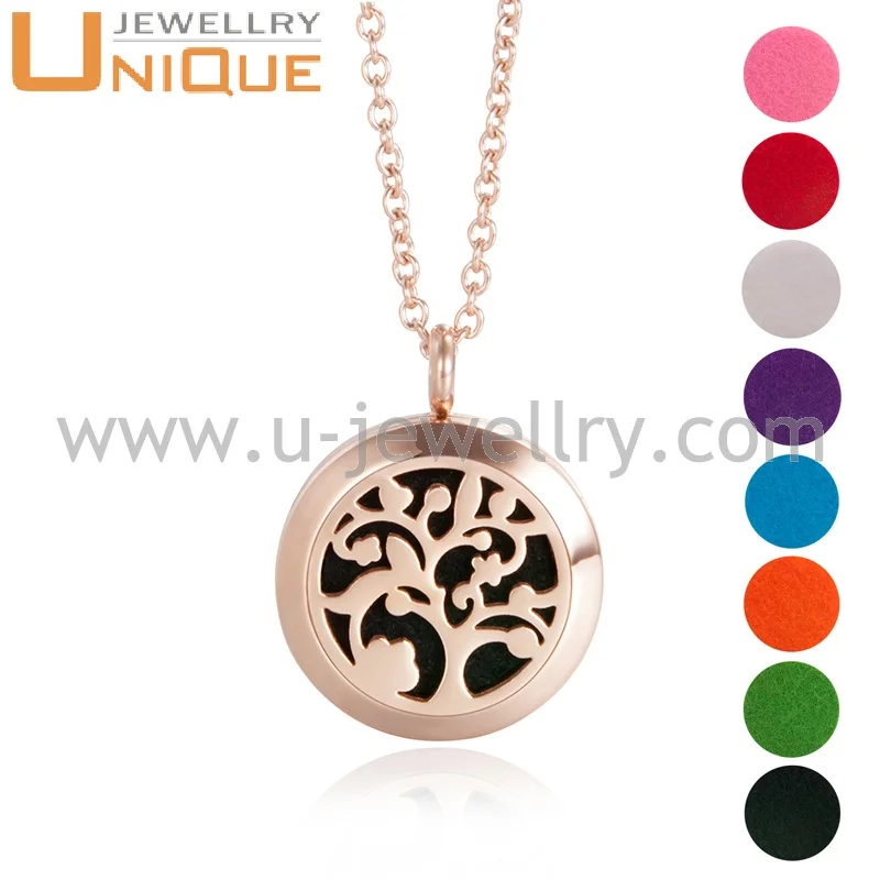 

Newest  locket Stainless steel essential oil diffuser jewelry, Ip rose gold