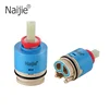 High quality 35mm big flow high-foot red circle ceramic faucet cartridge with temperature limiter