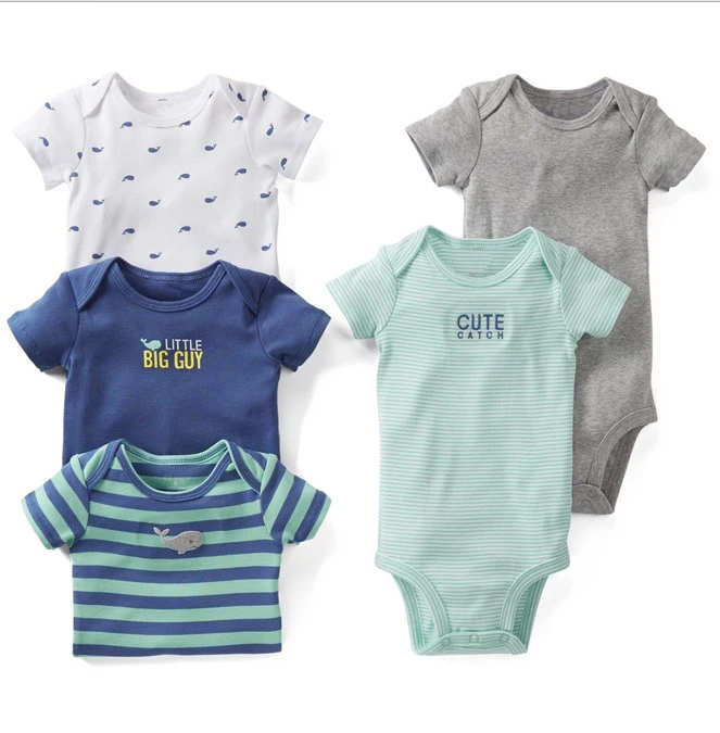 

Baby short sleeve rompers infant clothing toddler boy girl wholesale baby bodysuit, Mixed color